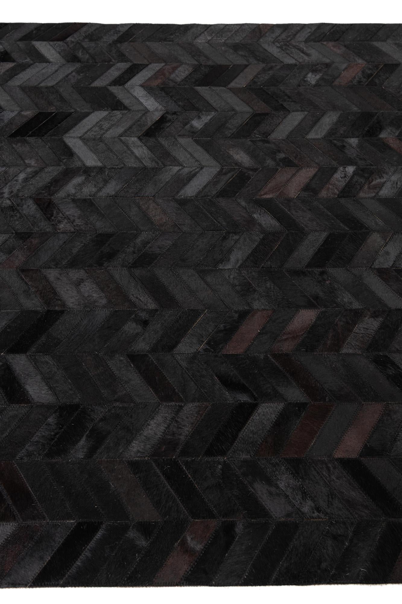 5' 1 x 8' Cowhide Leather Rug