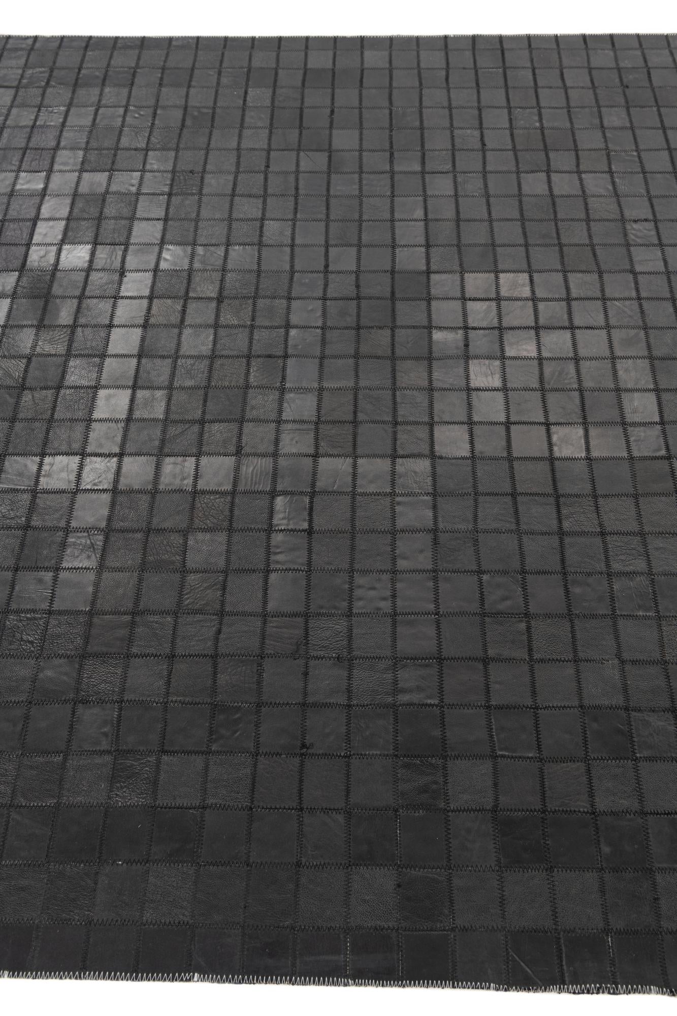 5' 1 x 7' 5 Cowhide Leather Rug