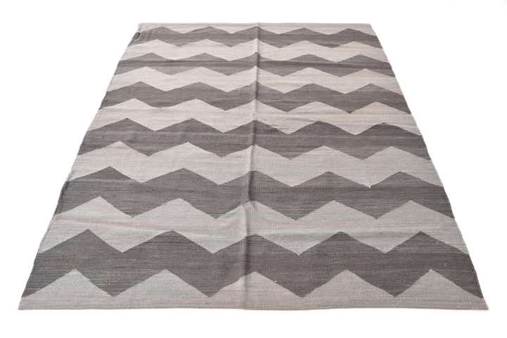 5' x 6' 4 Hand Woven Kilim Modern Wool Rug