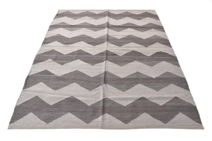 Detail image of 5' x 6' 4 Hand Woven Kilim Modern Wool Rug