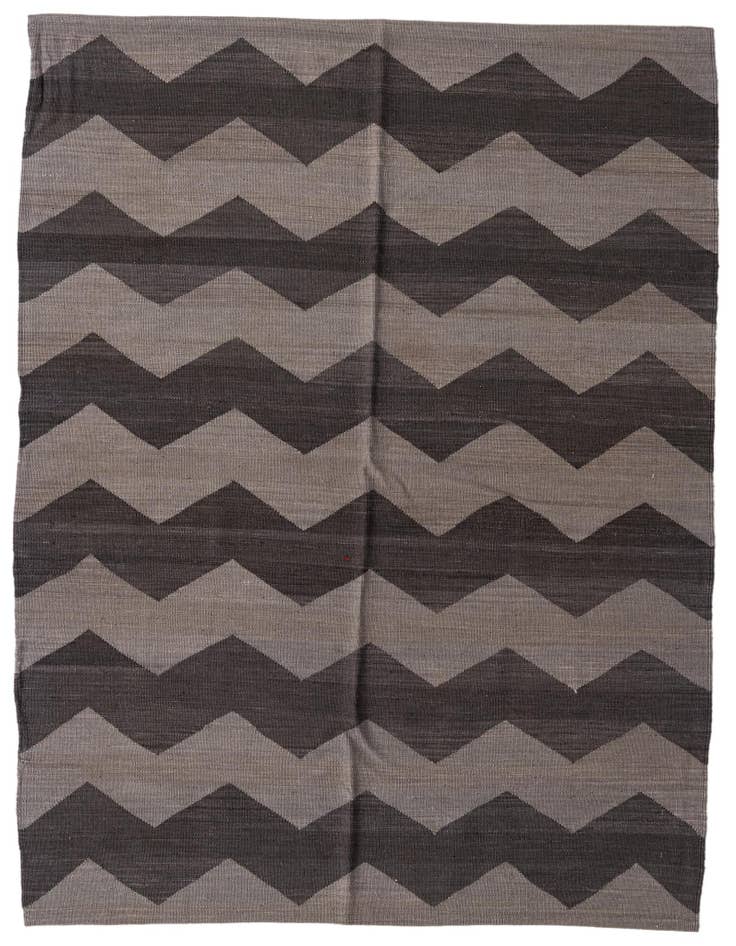 Detail image of 5' x 6' 4 Hand Woven Kilim Modern Wool Rug