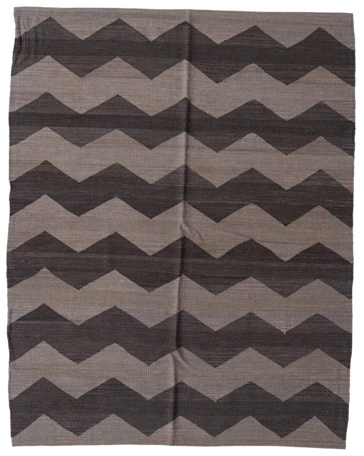 Detail image of 5' x 6' 4 Hand Woven Kilim Modern Wool Rug
