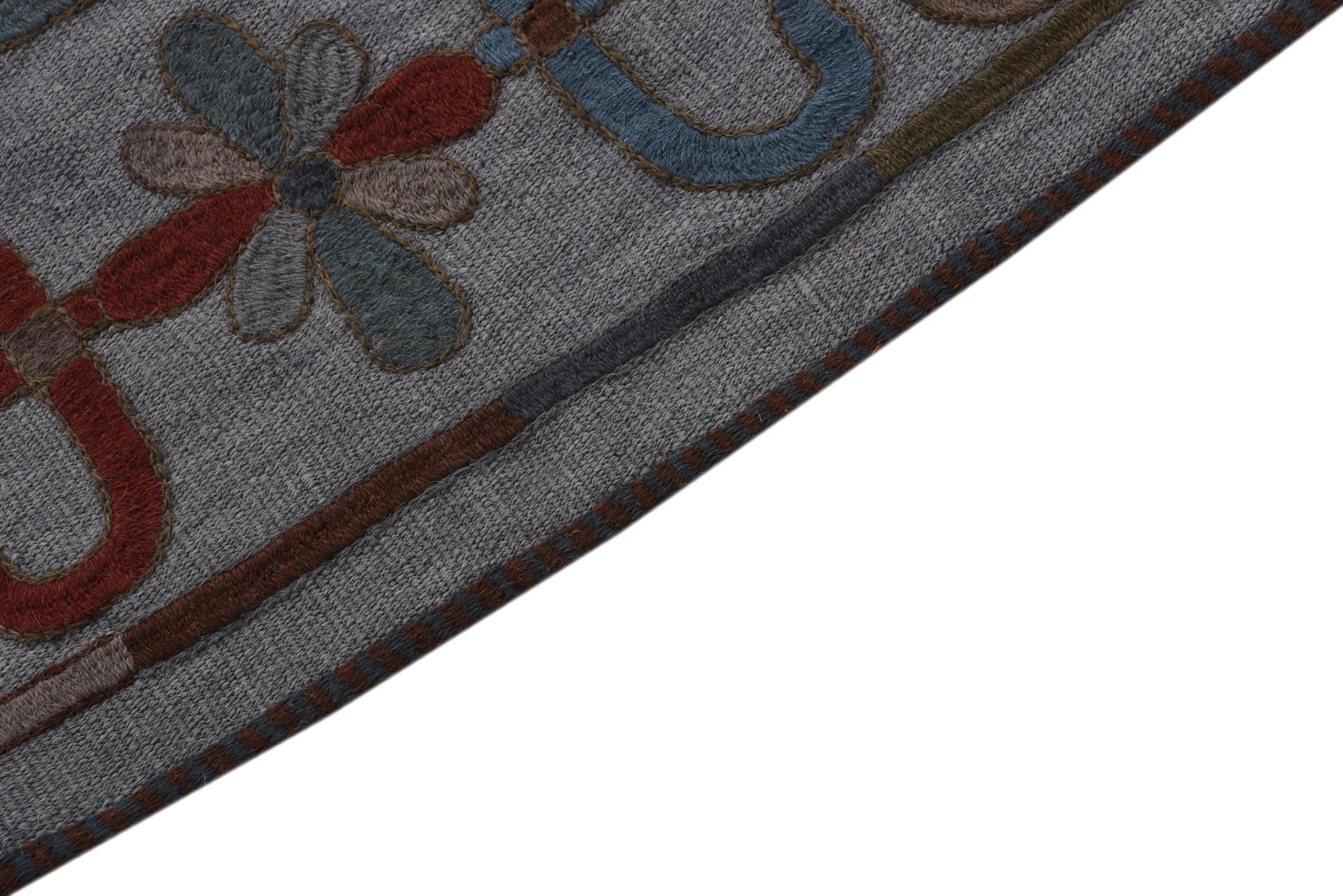 4' x 5' 5 Hand Woven Kilim Modern Wool Rug