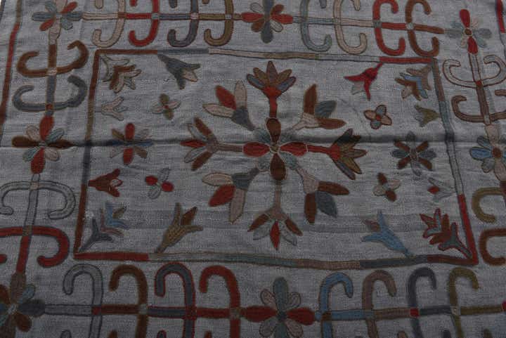 4' x 5' 5 Hand Woven Kilim Modern Wool Rug
