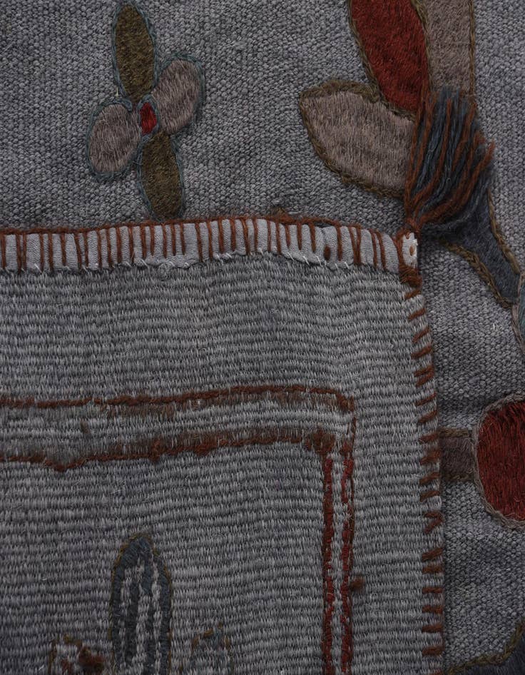 Detail image of 4' x 5' 5  Hand Woven Kilim Modern Wool Rug