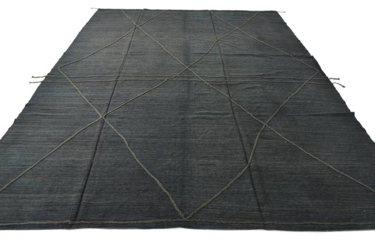 Detail image of 9' 9 x 12' 7 Hand Woven Kilim Modern Wool Rug