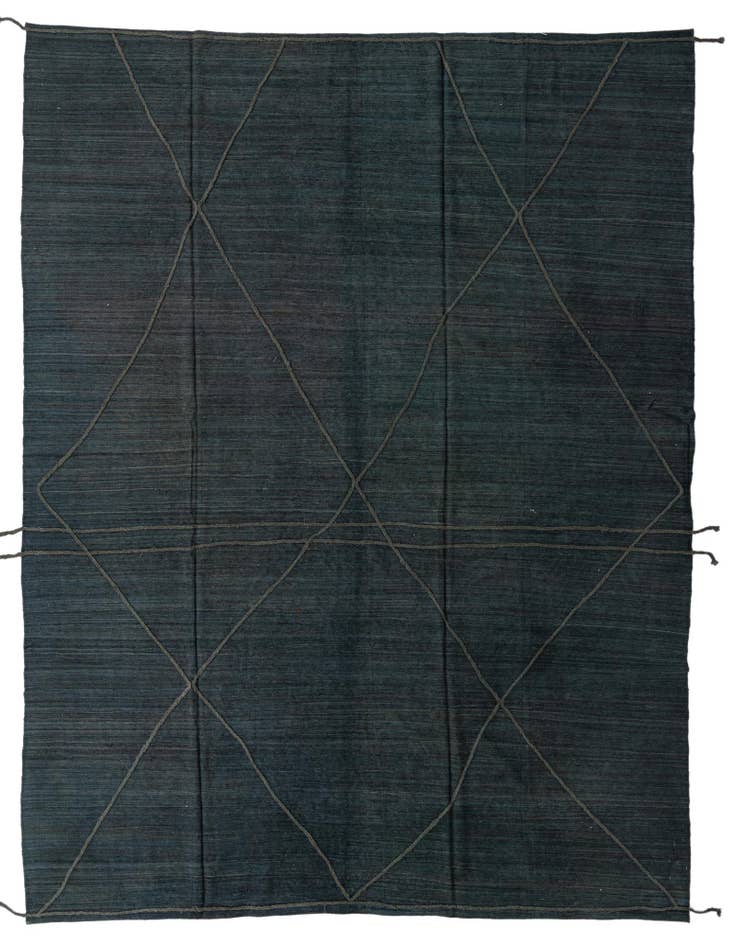 Detail image of 9' 9 x 12' 7 Hand Woven Kilim Modern Wool Rug