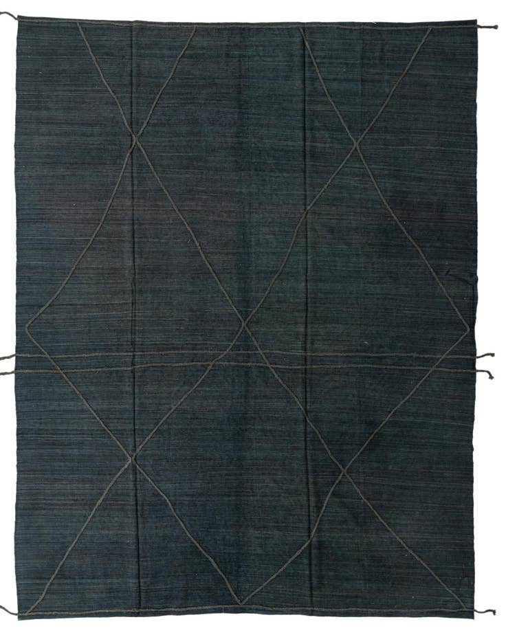 Detail image of 9' 9 x 12' 7 Hand Woven Kilim Modern Wool Rug