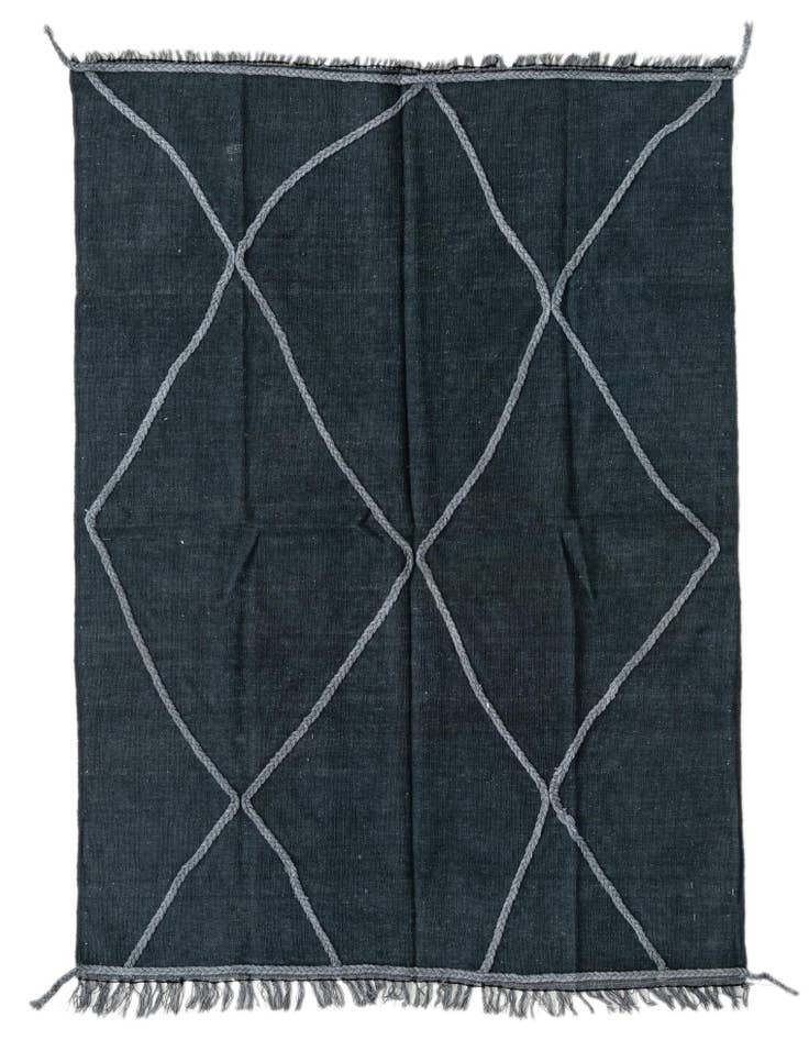 Detail image of 4' 2 x 6' Hand Woven Kilim Modern Wool Rug