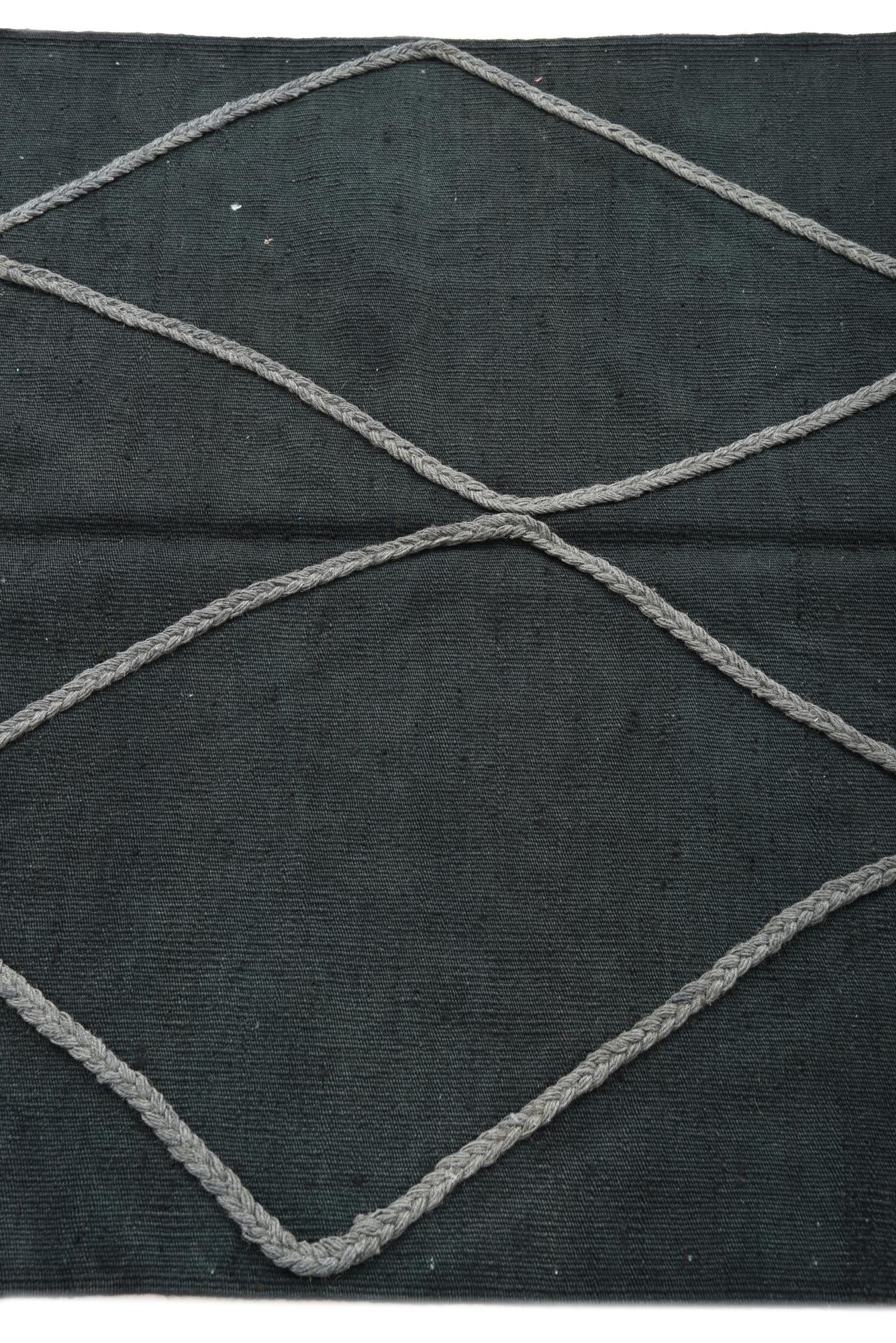 3' 4 x 4' 10 Hand Woven Kilim Modern Wool Rug