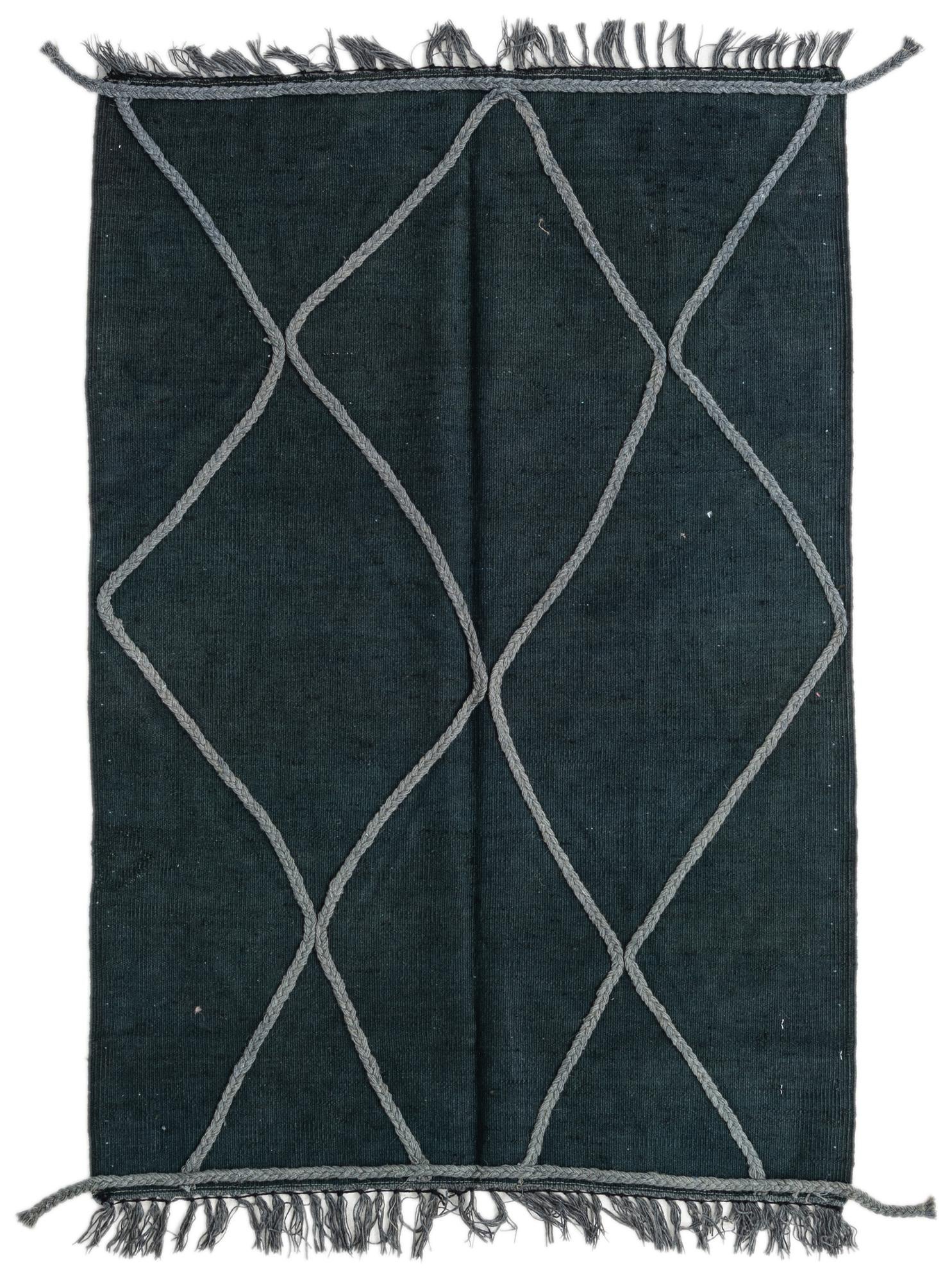 3' 4 x 4' 10 Hand Woven Kilim Modern Wool Rug