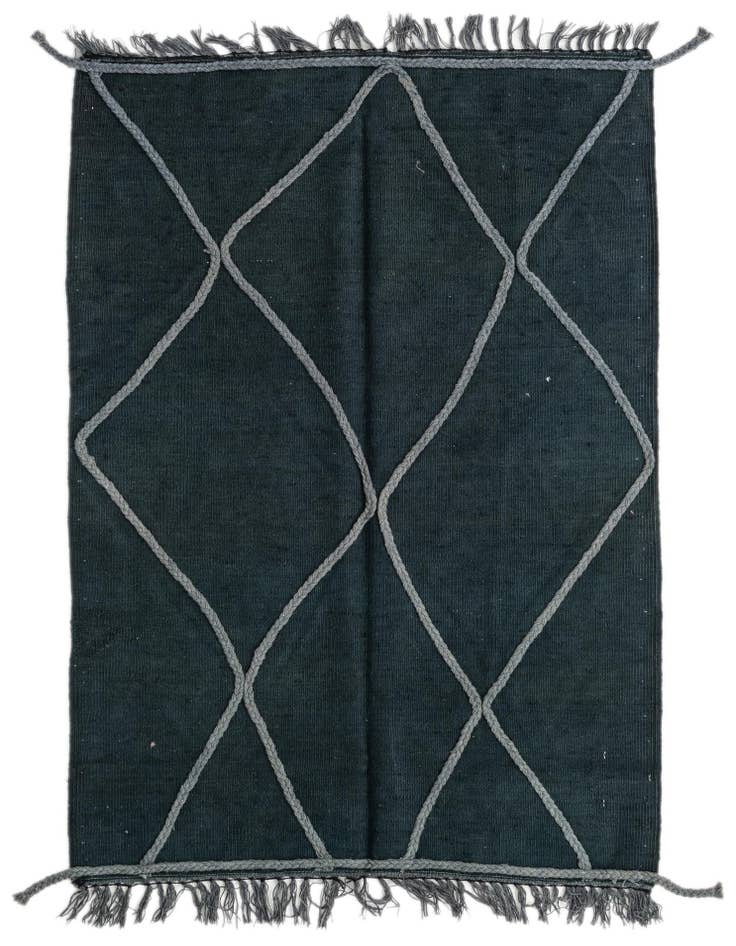 Detail image of 3' 4 x 4' 10 Hand Woven Kilim Modern Wool Rug