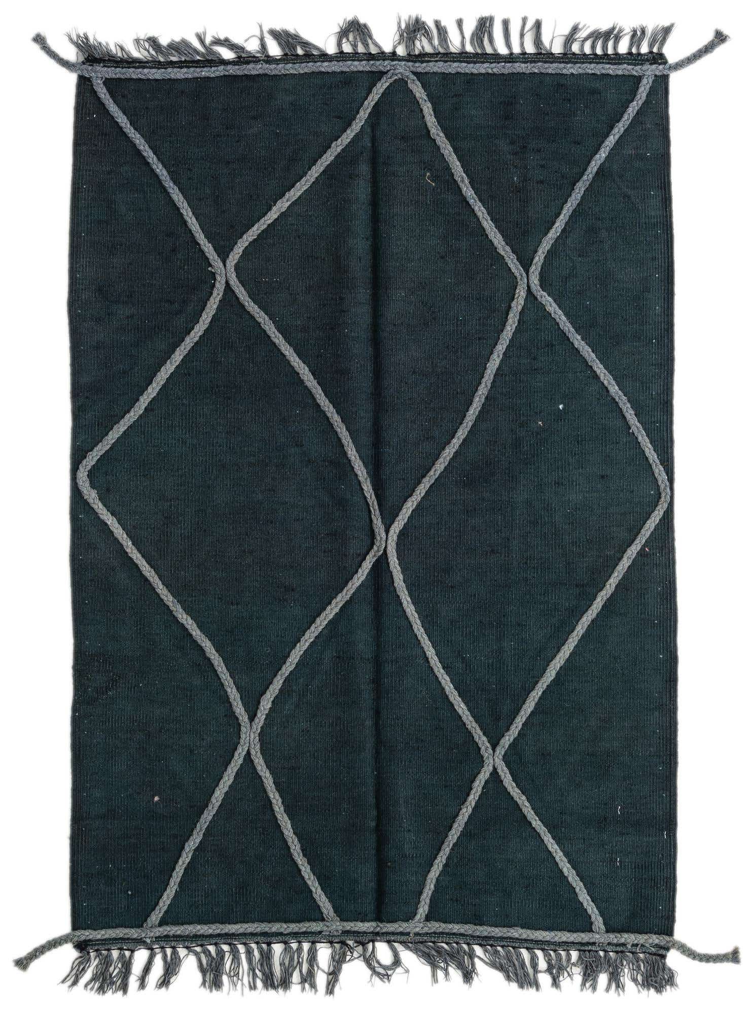 3' 4 x 4' 10 Hand Woven Kilim Modern Wool Rug