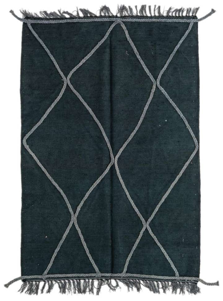 3' 4 x 4' 10 Hand Woven Kilim Modern Wool Rug