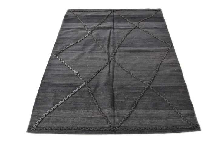 4' 2 x 5' 9 Hand Woven Kilim Modern Wool Rug
