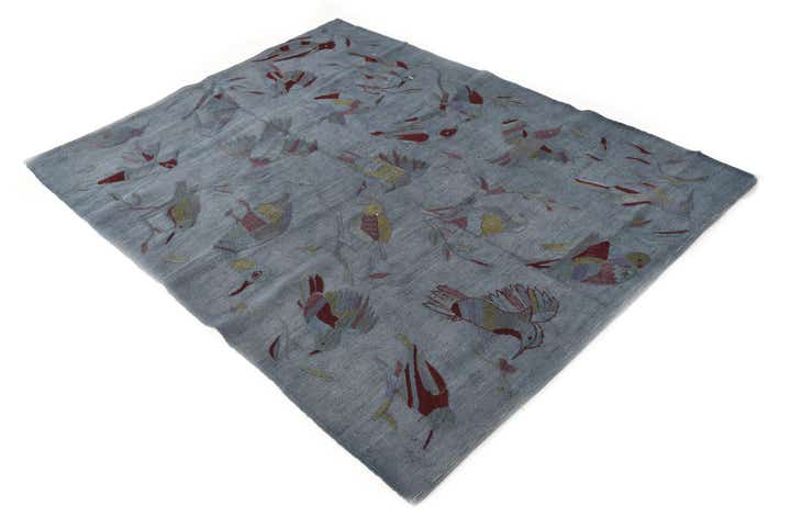 4' 2 x 5' 7 Hand Woven Kilim Modern Wool Rug