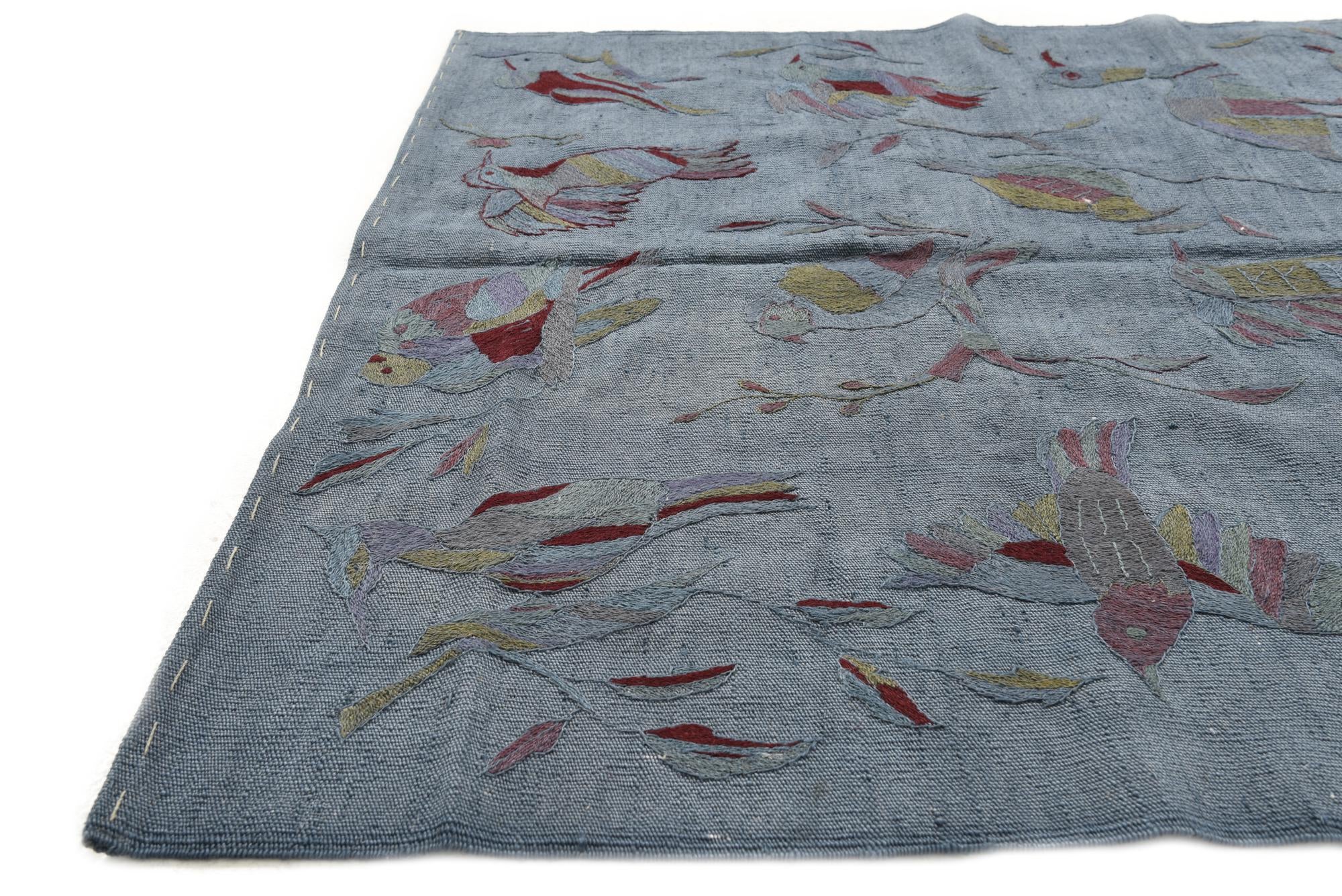 4' 2 x 5' 7 Hand Woven Kilim Modern Wool Rug