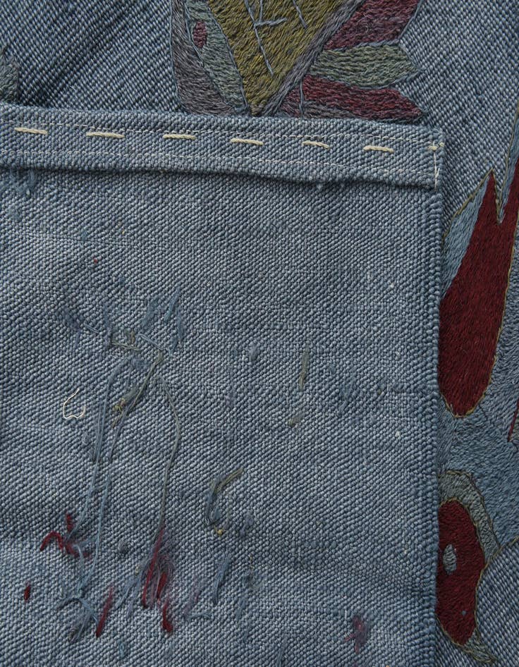 Detail image of 4' 2 x 5' 7  Hand Woven Kilim Modern Wool Rug