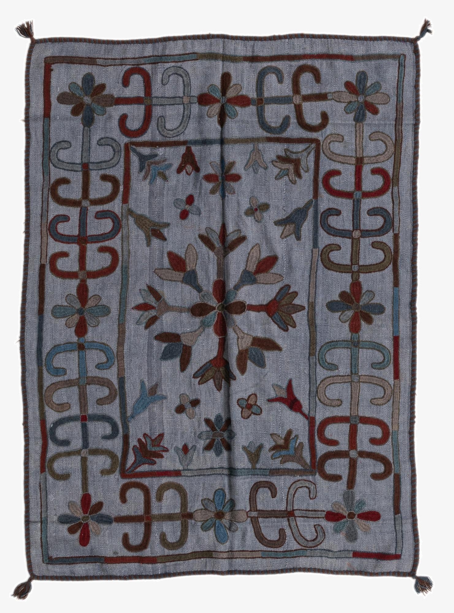 4' x 5' 5  Hand Woven Kilim Modern Wool Rug