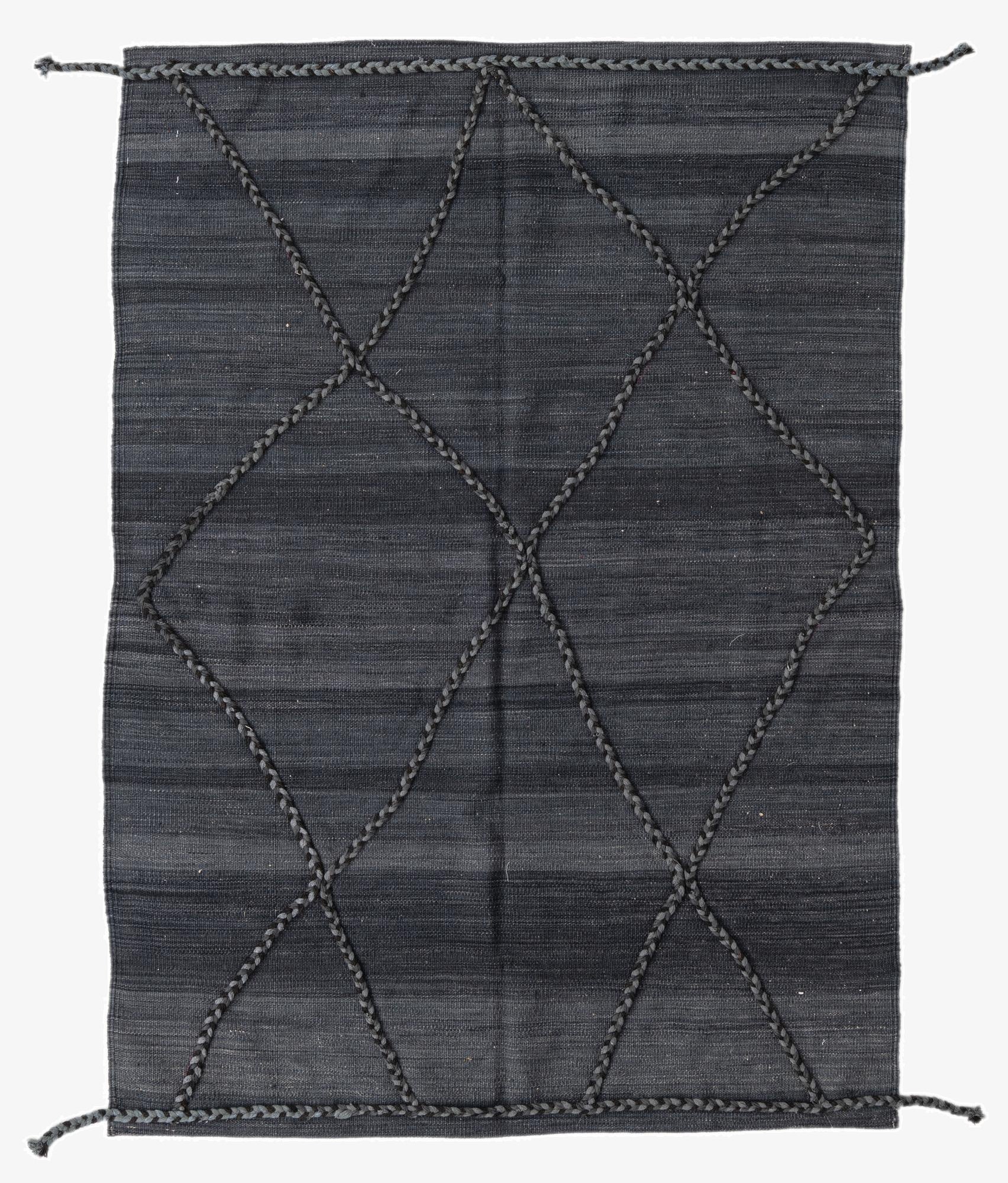4' 2 x 5' 10  Hand Woven Kilim Modern Wool Rug