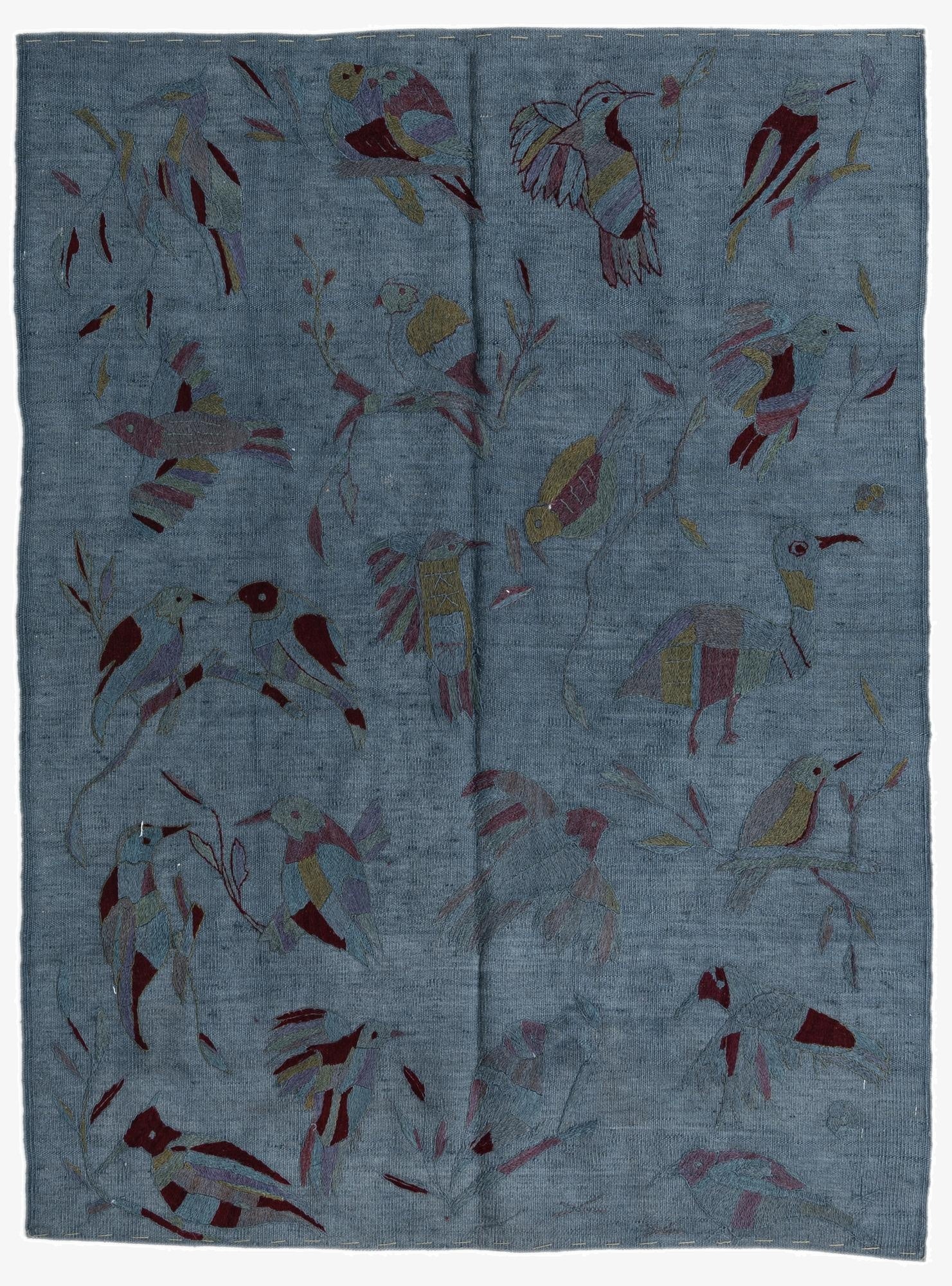 4' 2 x 5' 7  Hand Woven Kilim Modern Wool Rug