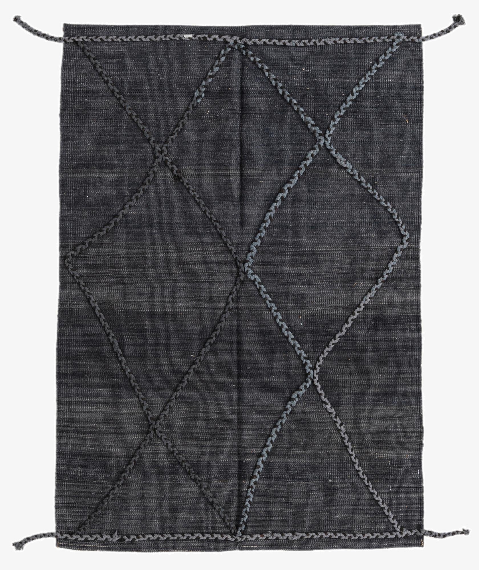 3' 5 x 4' 11  Hand Woven Kilim Modern Wool Rug