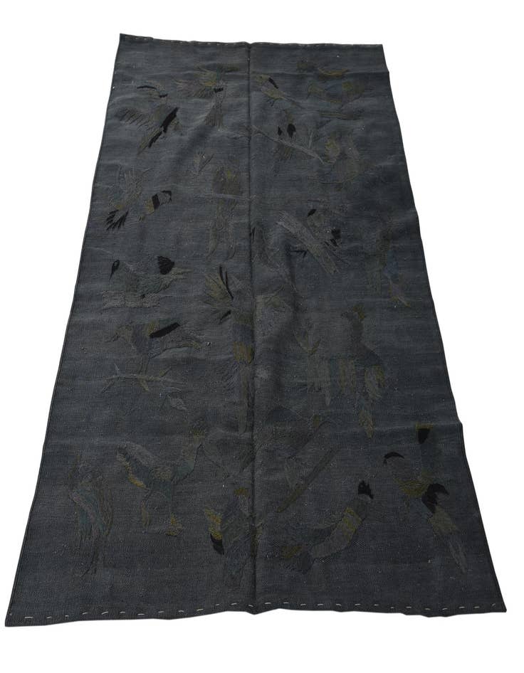 Detail image of 4' 1 x 5' 8  Hand Woven Kilim Suzani Wool Rug