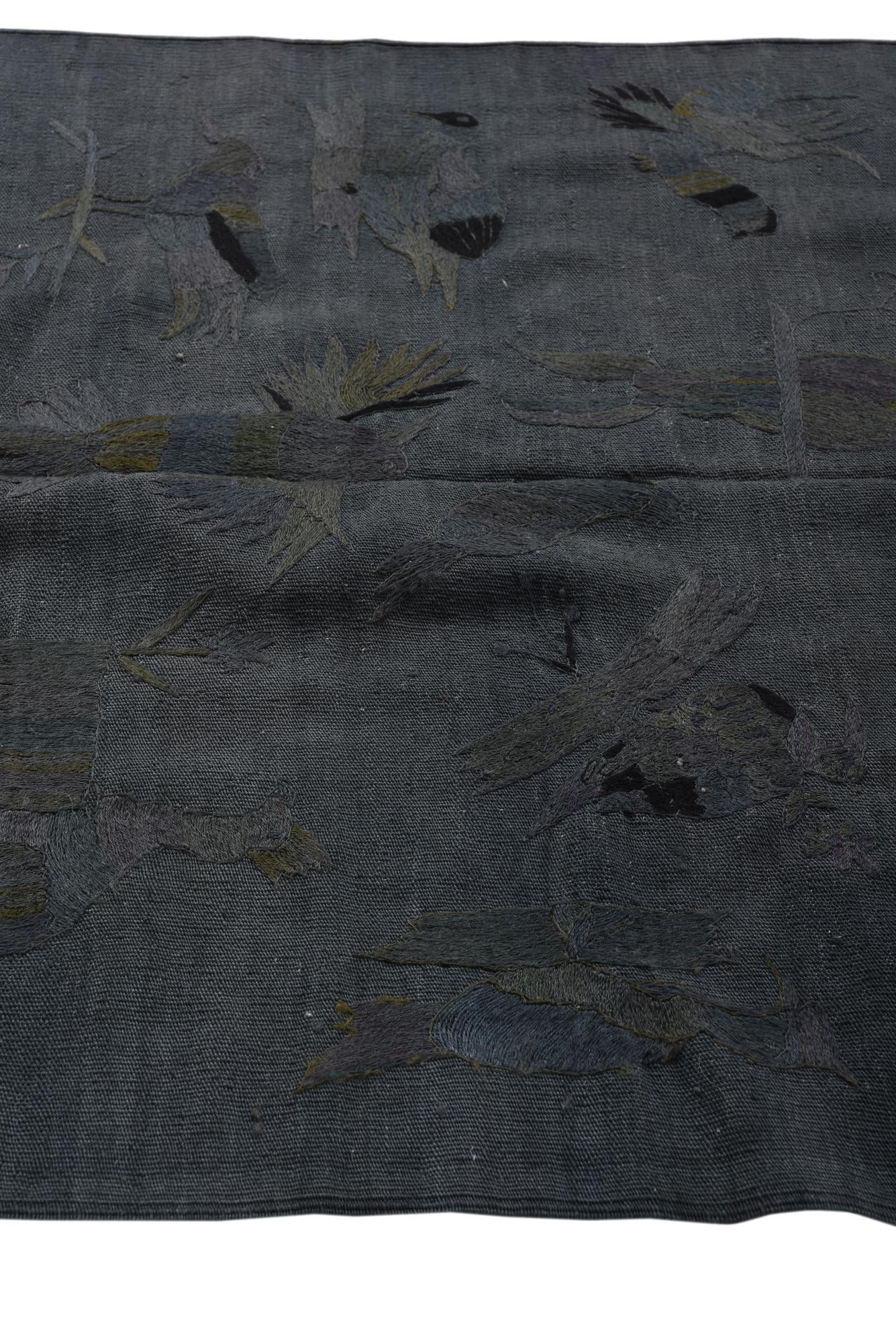 4' 1 x 5' 8 Hand Woven Kilim Suzani Wool Rug