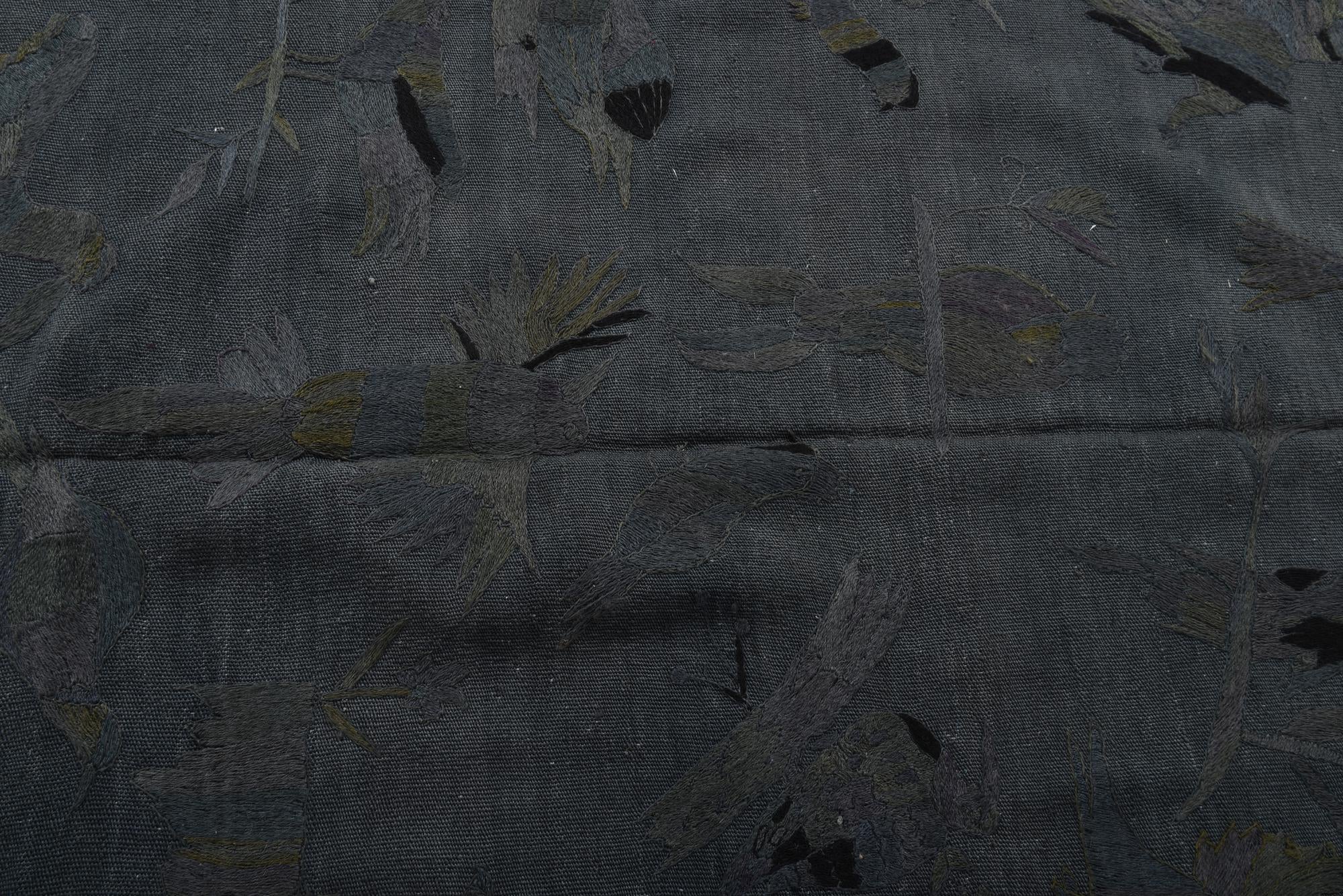 4' 1 x 5' 8 Hand Woven Kilim Suzani Wool Rug