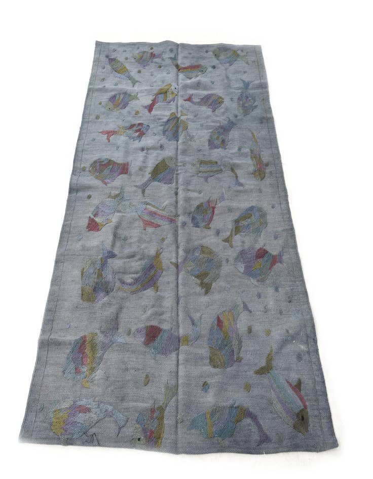 Detail image of 4' 1 x 5' 9  Hand Woven Kilim Suzani Wool Rug