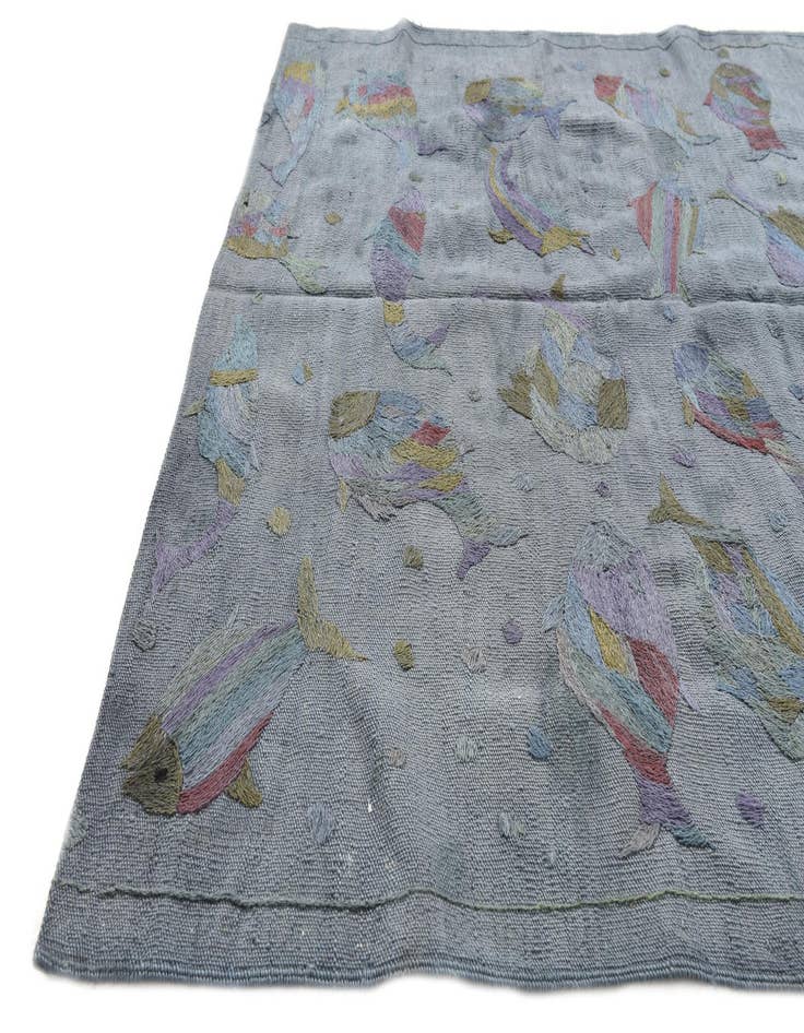 Detail image of 4' 1 x 5' 9  Hand Woven Kilim Suzani Wool Rug