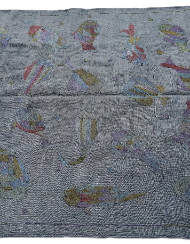 Detail image of 4' 1 x 5' 9  Hand Woven Kilim Suzani Wool Rug