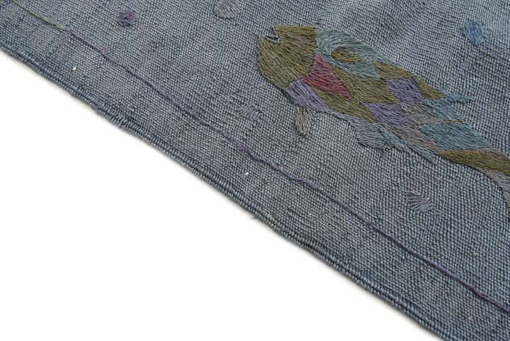 4' 1 x 5' 9 Hand Woven Kilim Suzani Wool Rug
