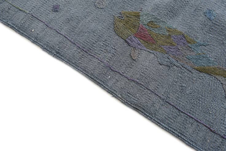 Detail image of 4' 1 x 5' 9 Hand Woven Kilim Suzani Wool Rug