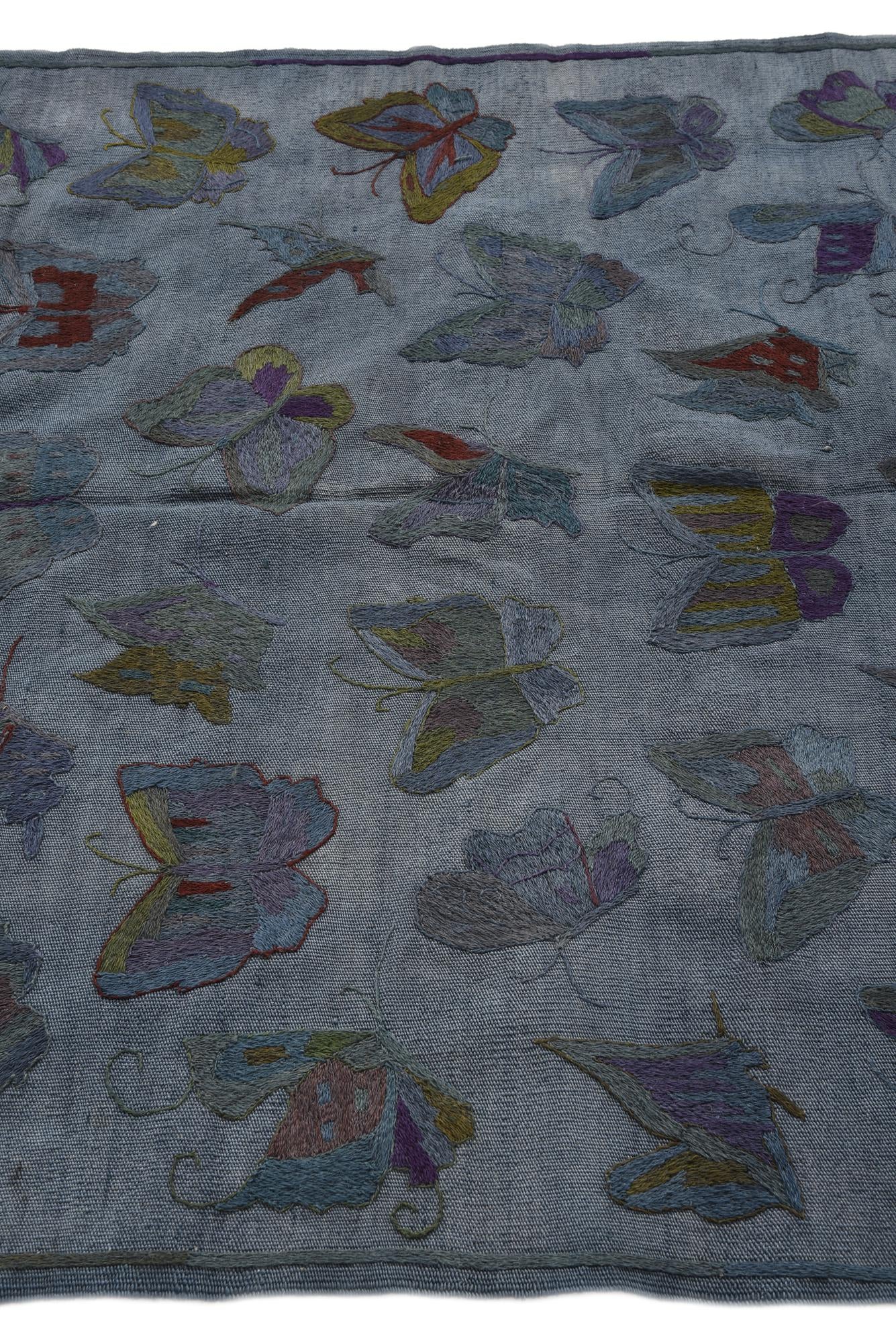 4' 7 x 6' 4 Hand Woven Kilim Suzani Wool Rug