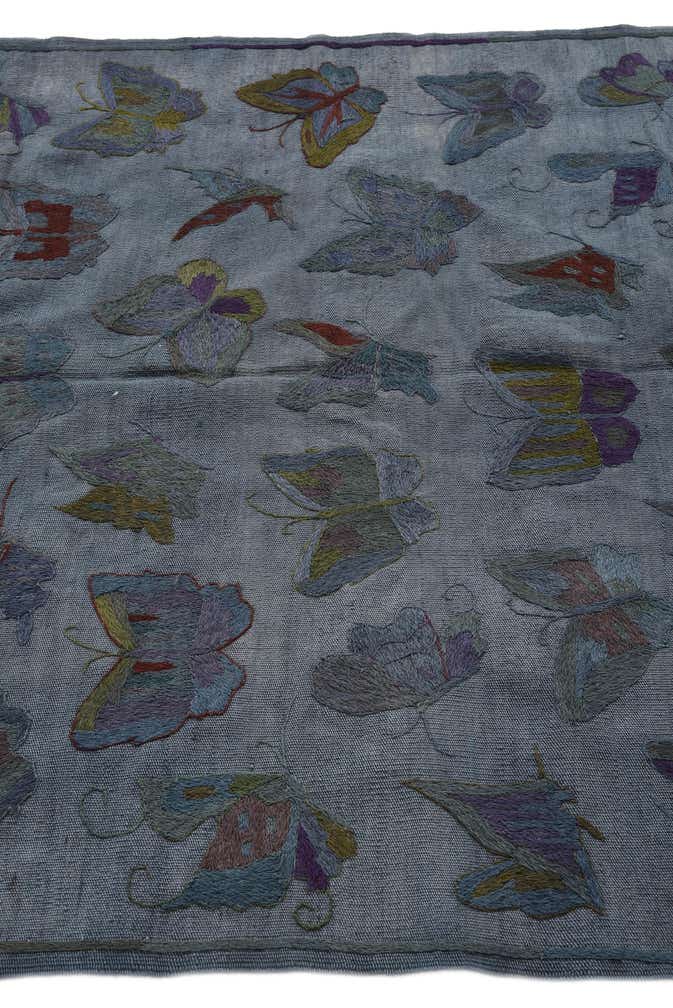 4' 7 x 6' 4 Hand Woven Kilim Suzani Wool Rug