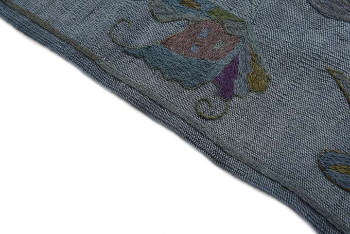 4' 7 x 6' 4 Hand Woven Kilim Suzani Wool Rug