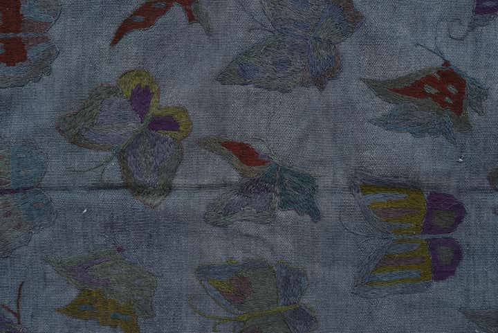 4' 7 x 6' 4 Hand Woven Kilim Suzani Wool Rug