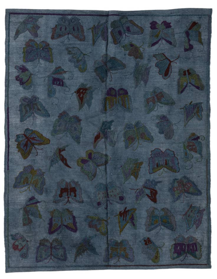 Detail image of 4' 7 x 6' 4 Hand Woven Kilim Suzani Wool Rug