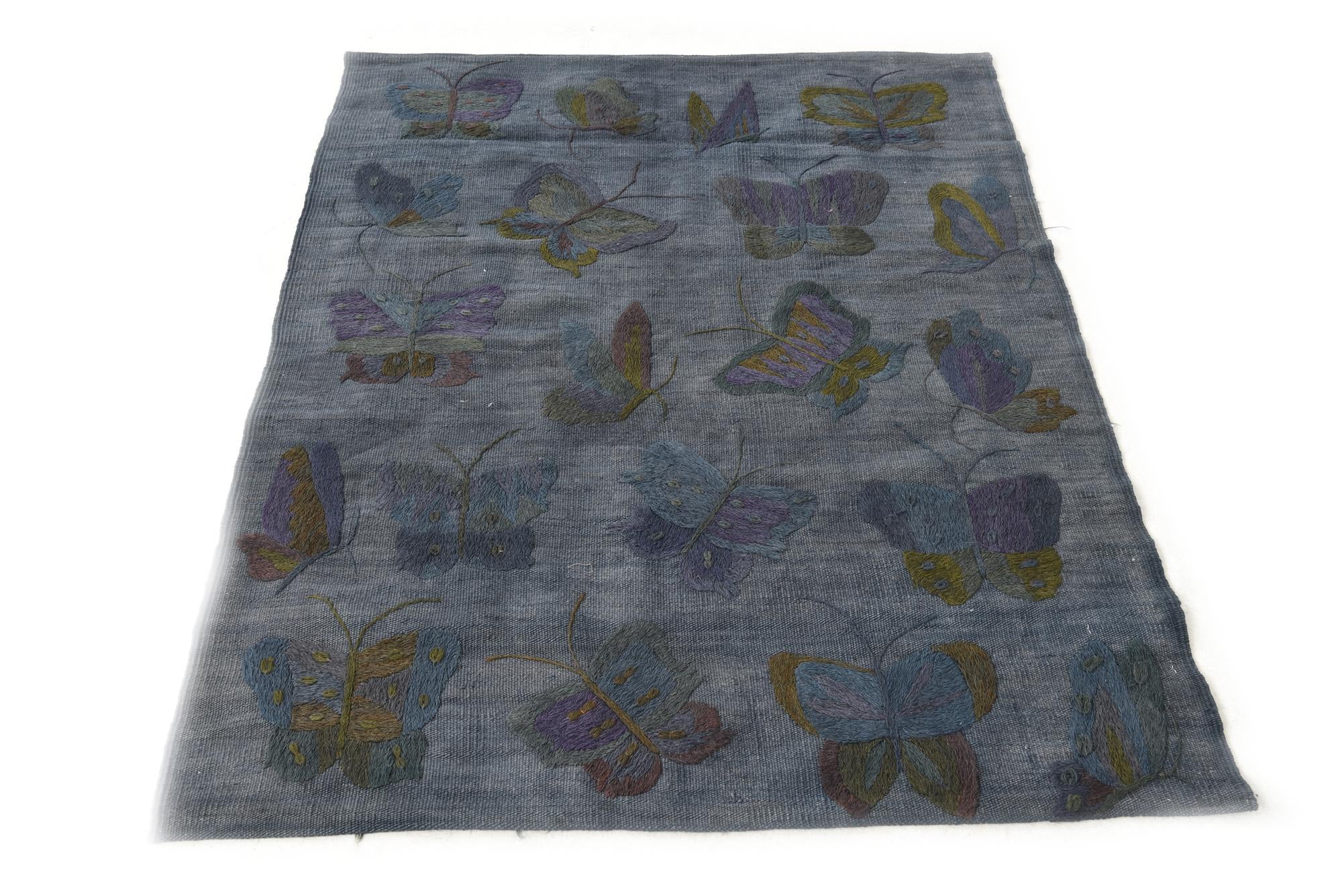3' 5 x 4' 6 Hand Woven Kilim Suzani Wool Rug