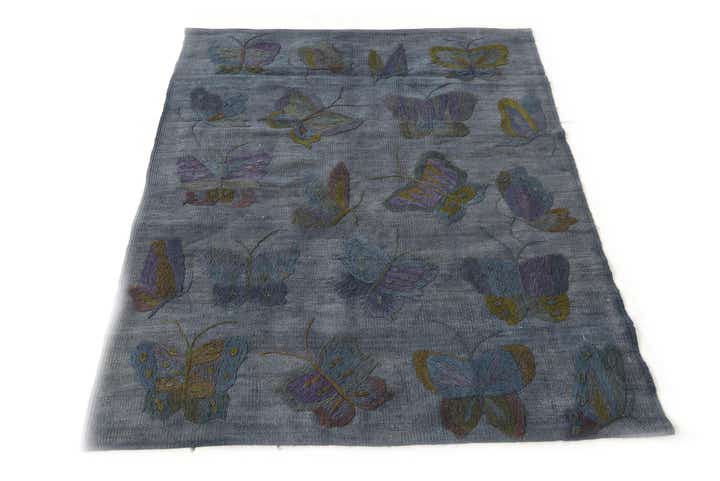 3' 5 x 4' 6 Hand Woven Kilim Suzani Wool Rug