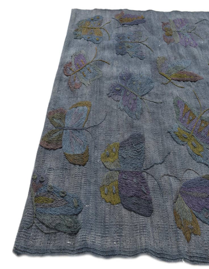 Detail image of 3' 5 x 4' 6  Hand Woven Kilim Suzani Wool Rug