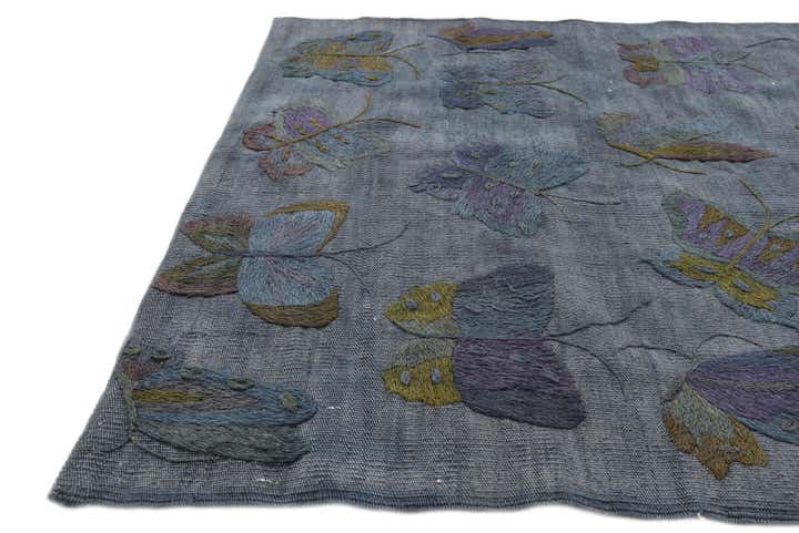 3' 5 x 4' 6 Hand Woven Kilim Suzani Wool Rug
