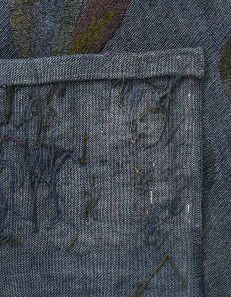 Detail image of 3' 5 x 4' 6  Hand Woven Kilim Suzani Wool Rug