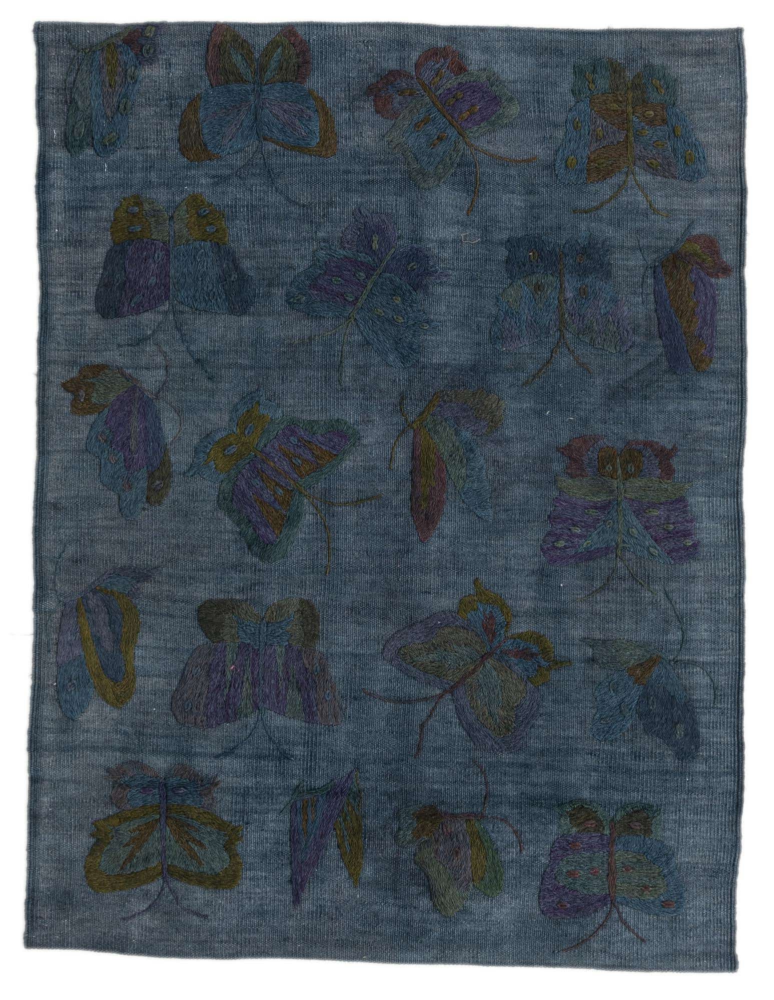 3' 5 x 4' 6 Hand Woven Kilim Suzani Wool Rug