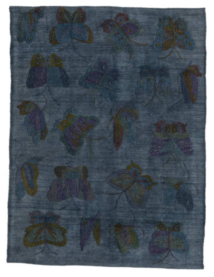 Detail image of 3' 5 x 4' 6 Hand Woven Kilim Suzani Wool Rug