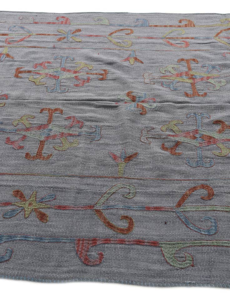 Detail image of 5' 5 x 7' 10  Hand Woven Kilim Suzani Wool Rug