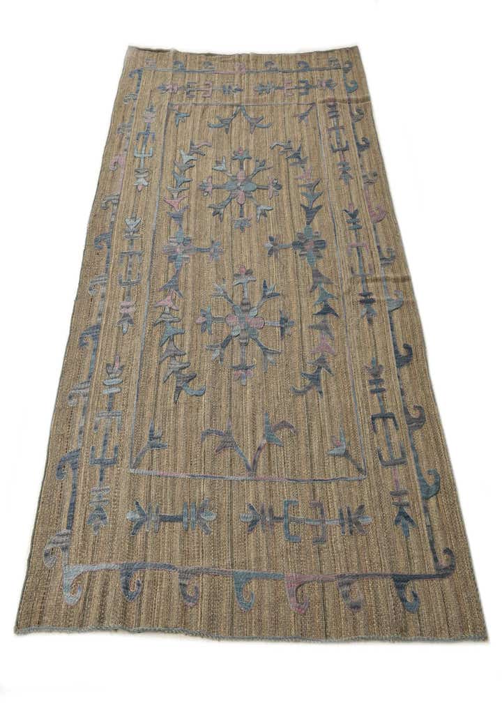 5' 7 x 7' 8 Hand Woven Kilim Suzani Wool Rug
