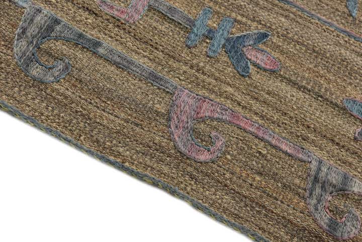 5' 7 x 7' 8 Hand Woven Kilim Suzani Wool Rug