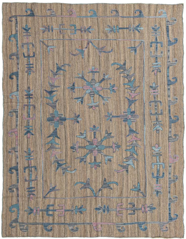 Detail image of 5' 7 x 7' 8 Hand Woven Kilim Suzani Wool Rug